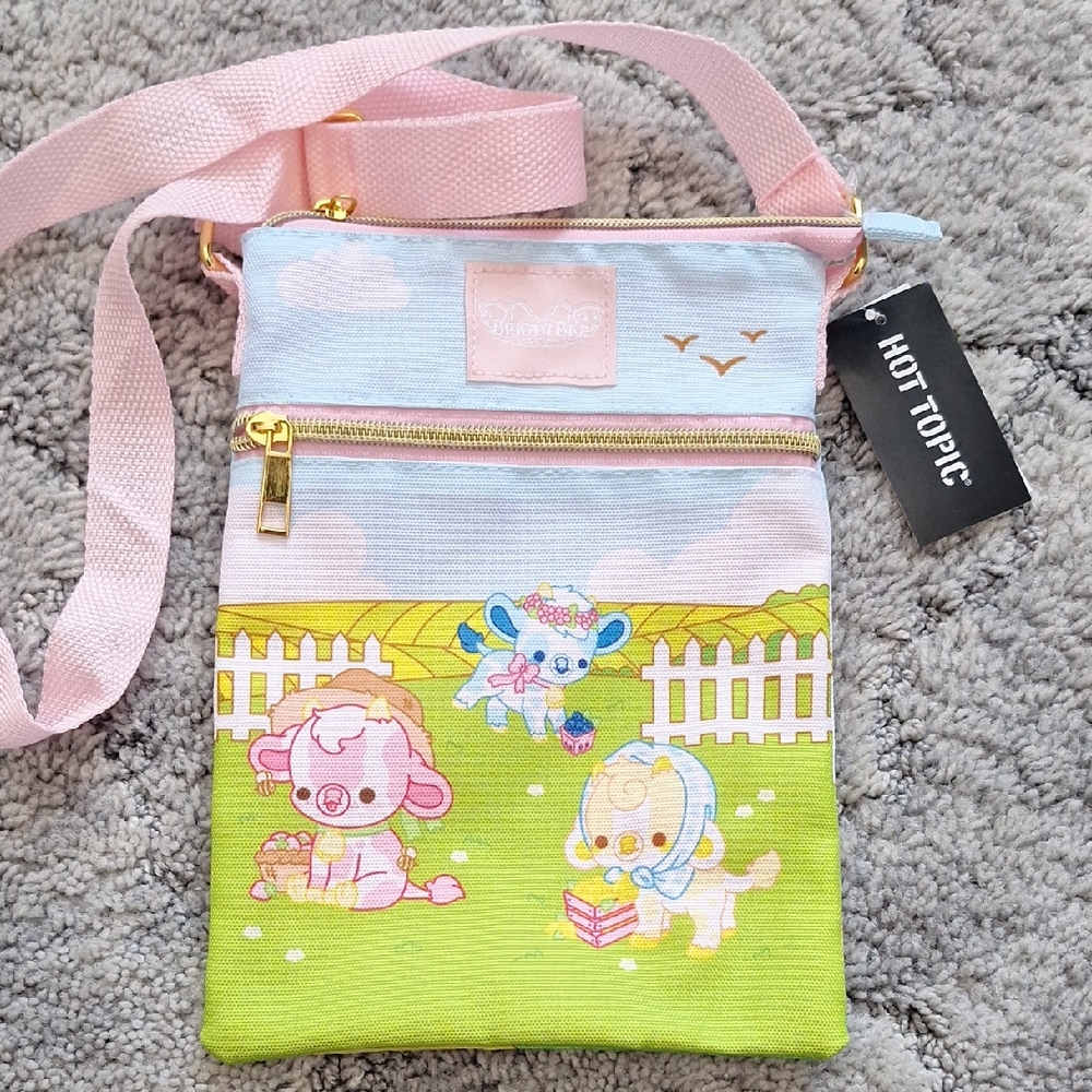 Hot Topic Cow Passport Xbody Bag NWT